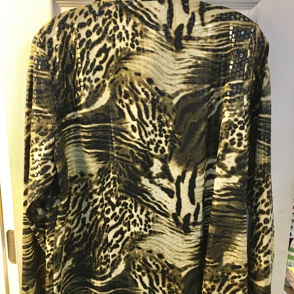 Misook jacket SEQUINS looks wet animal print nwot - Picture 4 of 4